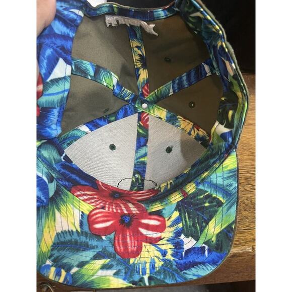 Hurley Hat Adult Large XL Green Brown Camo Flex Stretch Logo Hawaii Flower - Picture 3 of 4